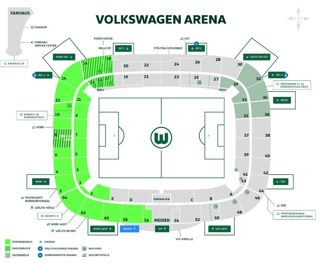 Stadionplan VfL Wolfsburg
