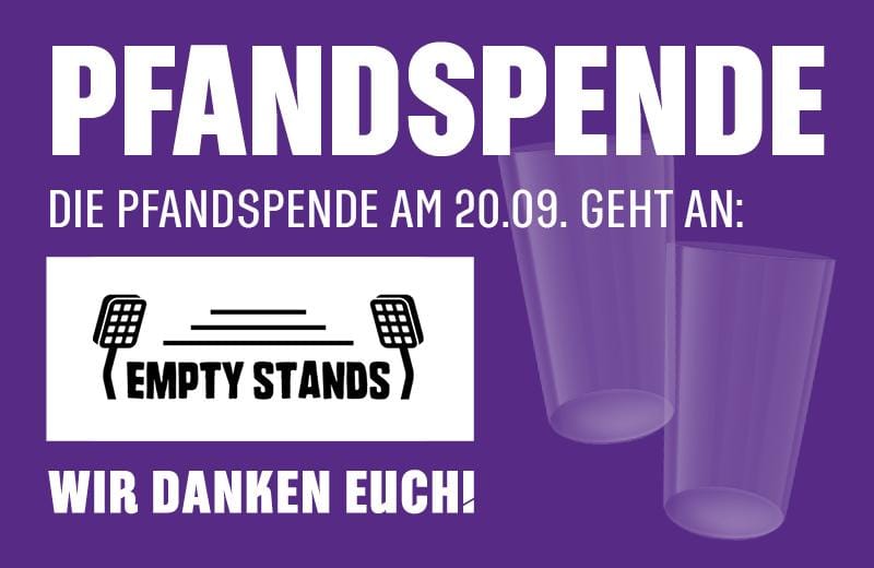 Becherspende des kommenden Spieltags für „Empty Stands“