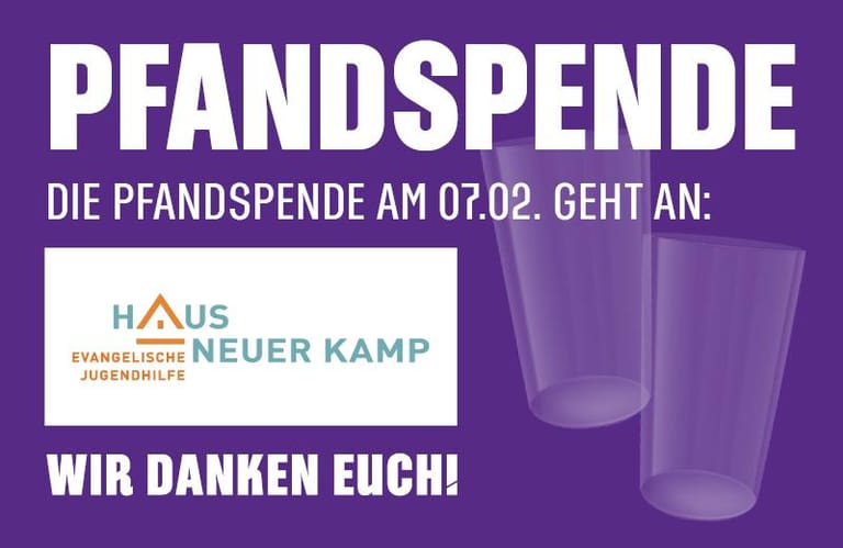 Becherspende für die Evangelische Jugendhilfe Haus Neuer Kamp e.V.