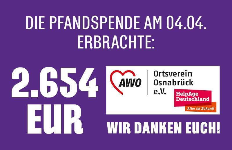 2.654 EUR Becherpfandspende für „Radeln ohne Alter“