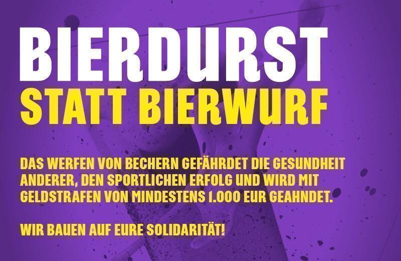 Gegen Becherwürfe: Appell an alle Fans