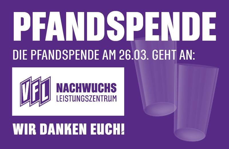 Becherpfandspende beim Flutlichtspiel gegen Mönchengladbach
