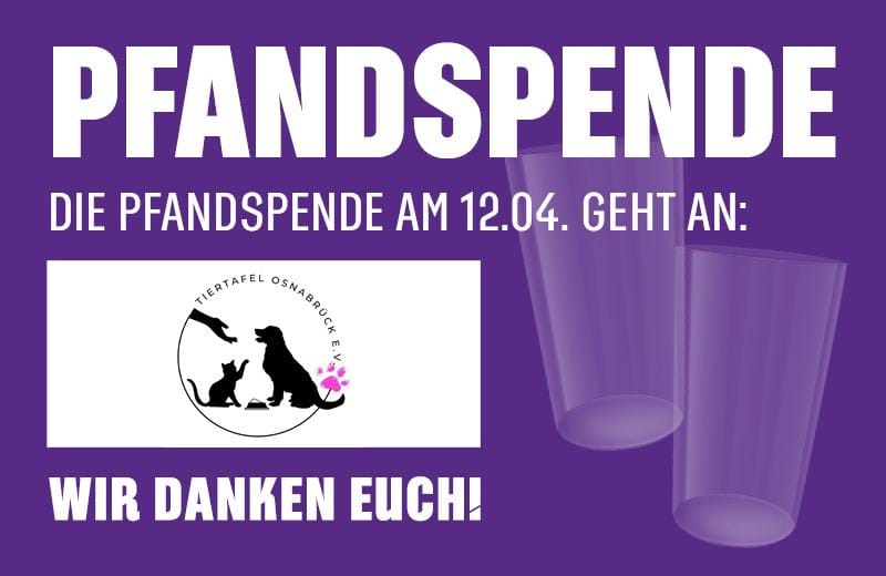 Becherpfandspende am Sonntag für Tiertafel