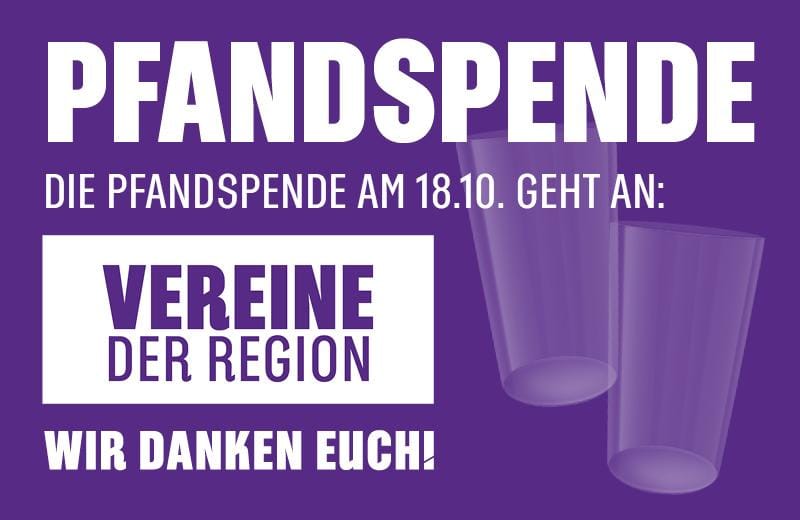 Becherpfandspende an Vereine der Region