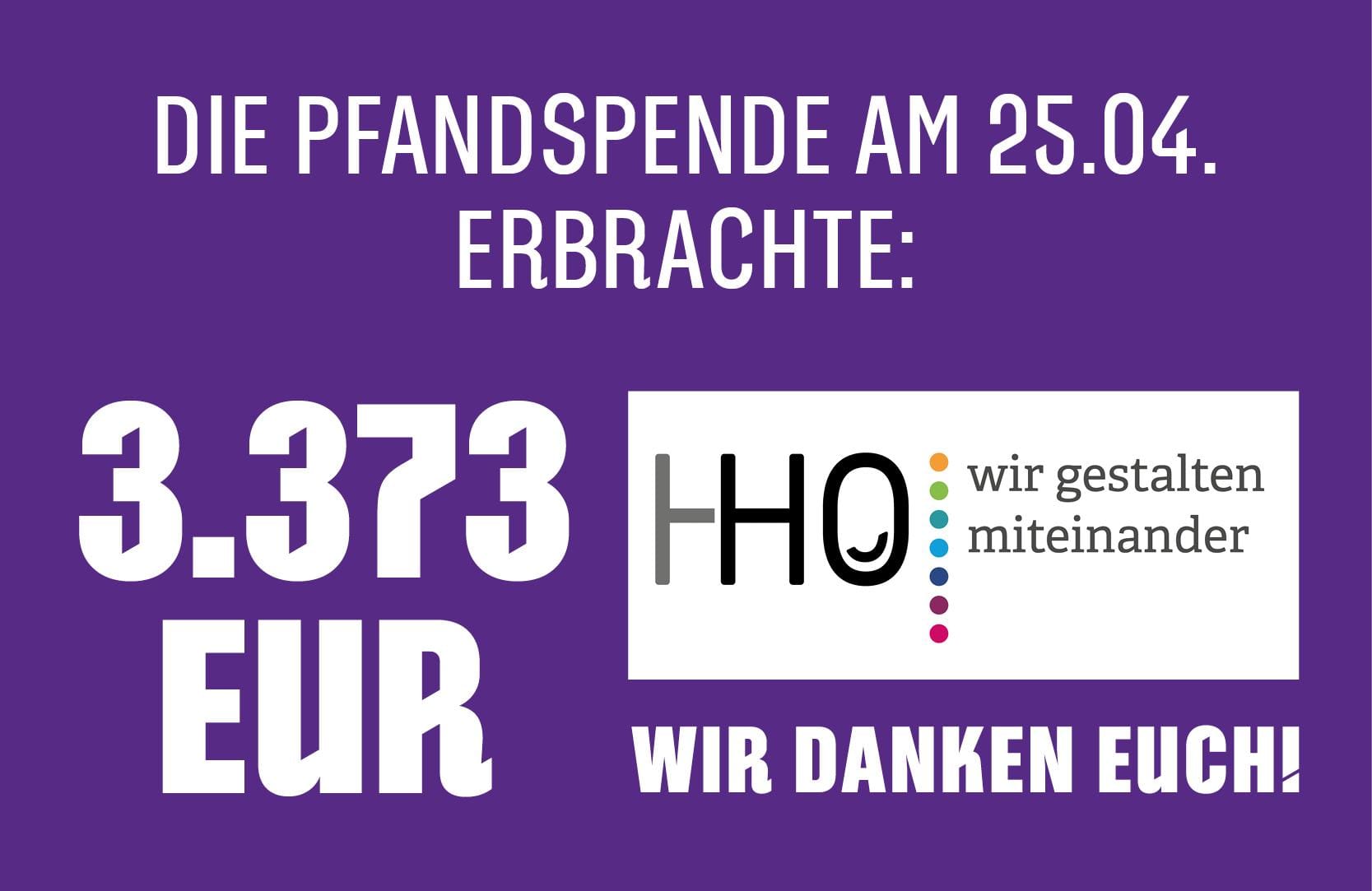 3.373 EUR Becherpfandspende am Inklusionsspieltag für die HHO