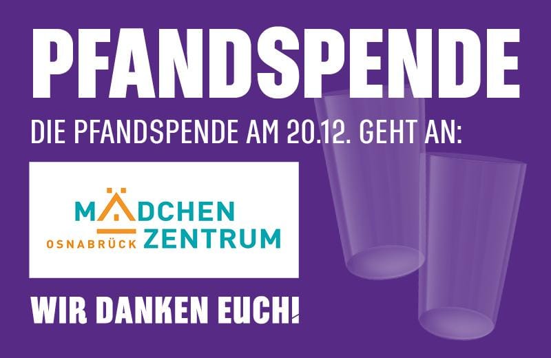 Becherpfandspende an das Mädchenzentrum Osnabrück
