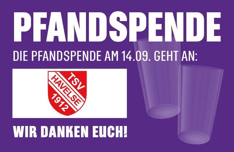 Becherpfandspende für den TSV Havelse