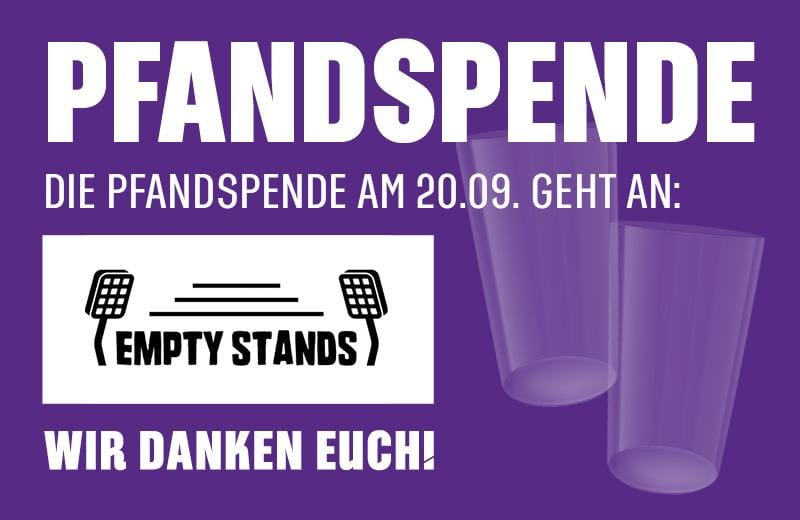 Becherspende des kommenden Spieltags für „Empty Stands“