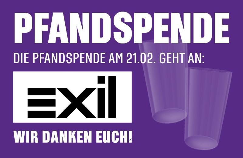 Becherspende am Friedensspieltag für Exil e.V.