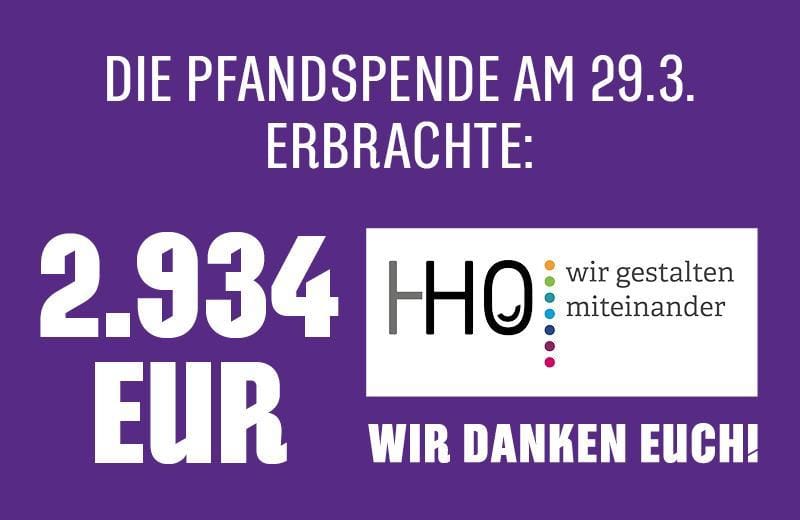2.934 EUR Becherspende für Projekt der Heilpädagogische Hilfe Osnabrück