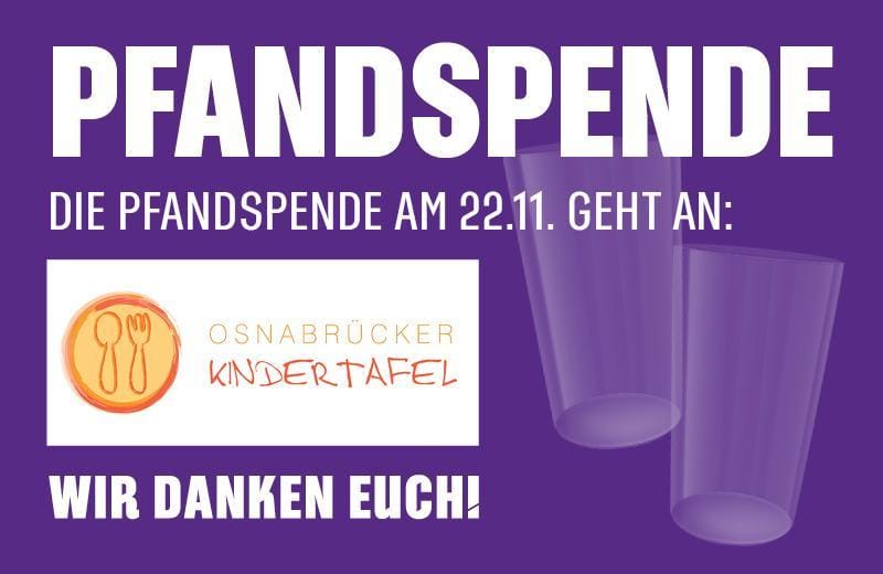 Becherspende beim Heimspiel gegen die „Schanzer“
