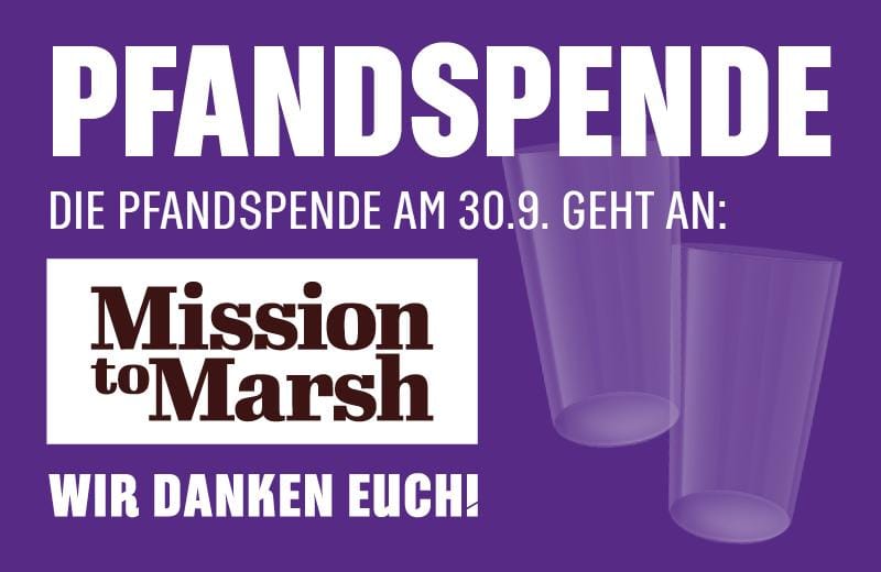 Becherspende des nächsten Brückentags für „Mission to Marsh“