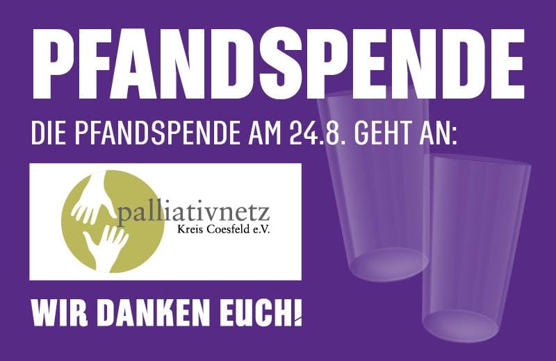 Becherspende für „Palliativnetz Kreis Coesfeld“