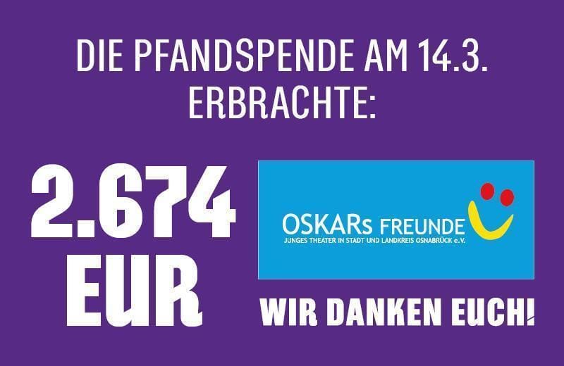 2.674 Euro Becherspende für OSKARs Freunde beim Heimsieg gegen Mannheim