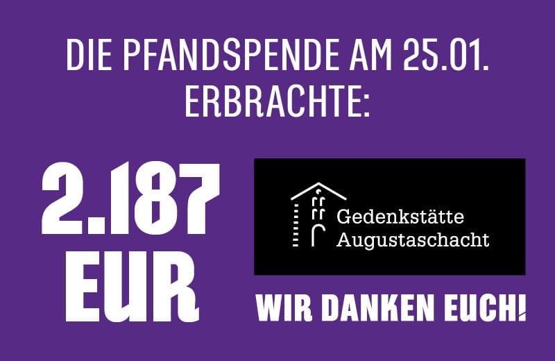 2.187 Euro Becherspende beim Brückentag gegen die „Löwen“