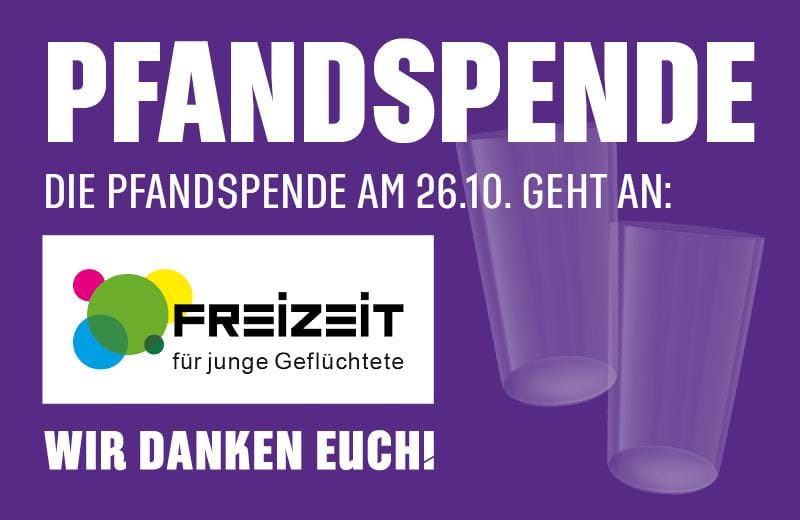 Becherspende für „FreiZeit für junge Geflüchtete“