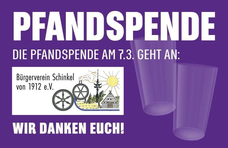 Becherspende für den „Bürgerverein Schinkel von 1912 e. V.“
