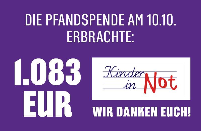 1.083 EUR Becherspende beim Abschiedsspiel von Eule