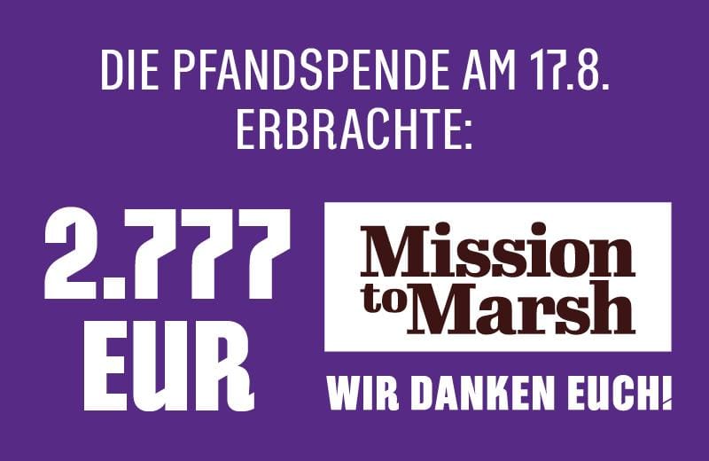 2.777 EUR Becherspende für „Mission To Marsh“